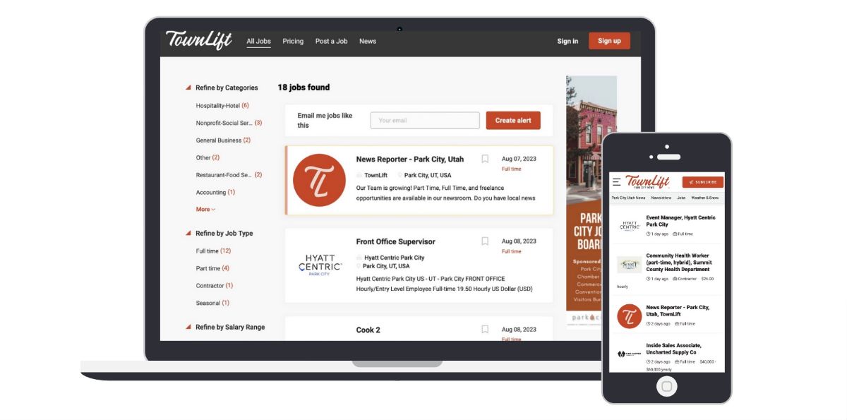 TownLift's Park City Job Board