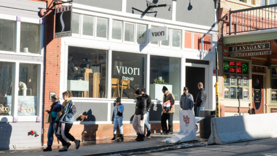 Vuori pop-up on Main Street