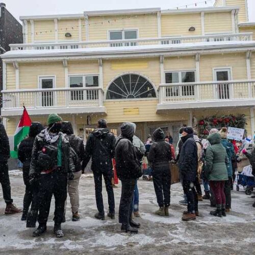 Palestinian March on Main St. during Sundance Film Festival.