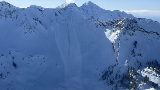 The aftermath of a near-deadly avalanche on Cardiac Ridge in Little Cottonwood Canyon on Feb. 11, 2025.