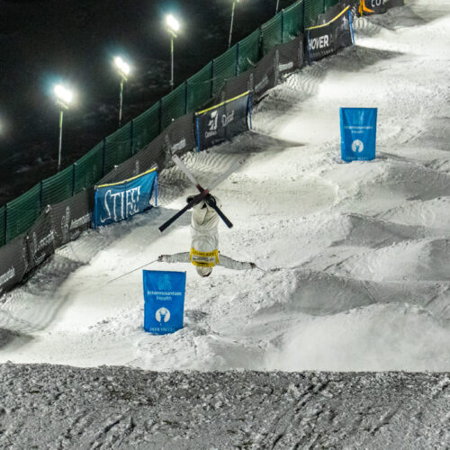 Mikaël Kingsbury at the Stifel’s Intermountain Health FIS Freestyle International World Cup at Deer Valley