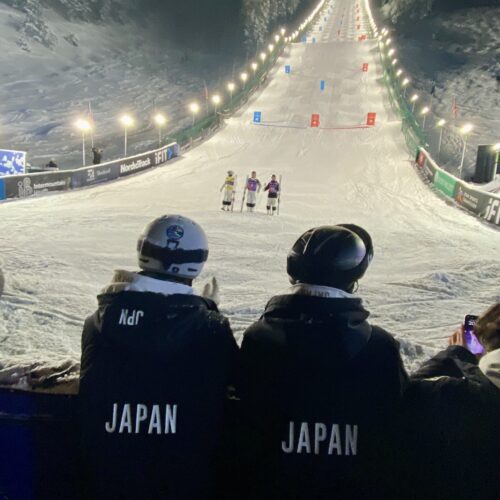 Japanese mens team watching their winner.