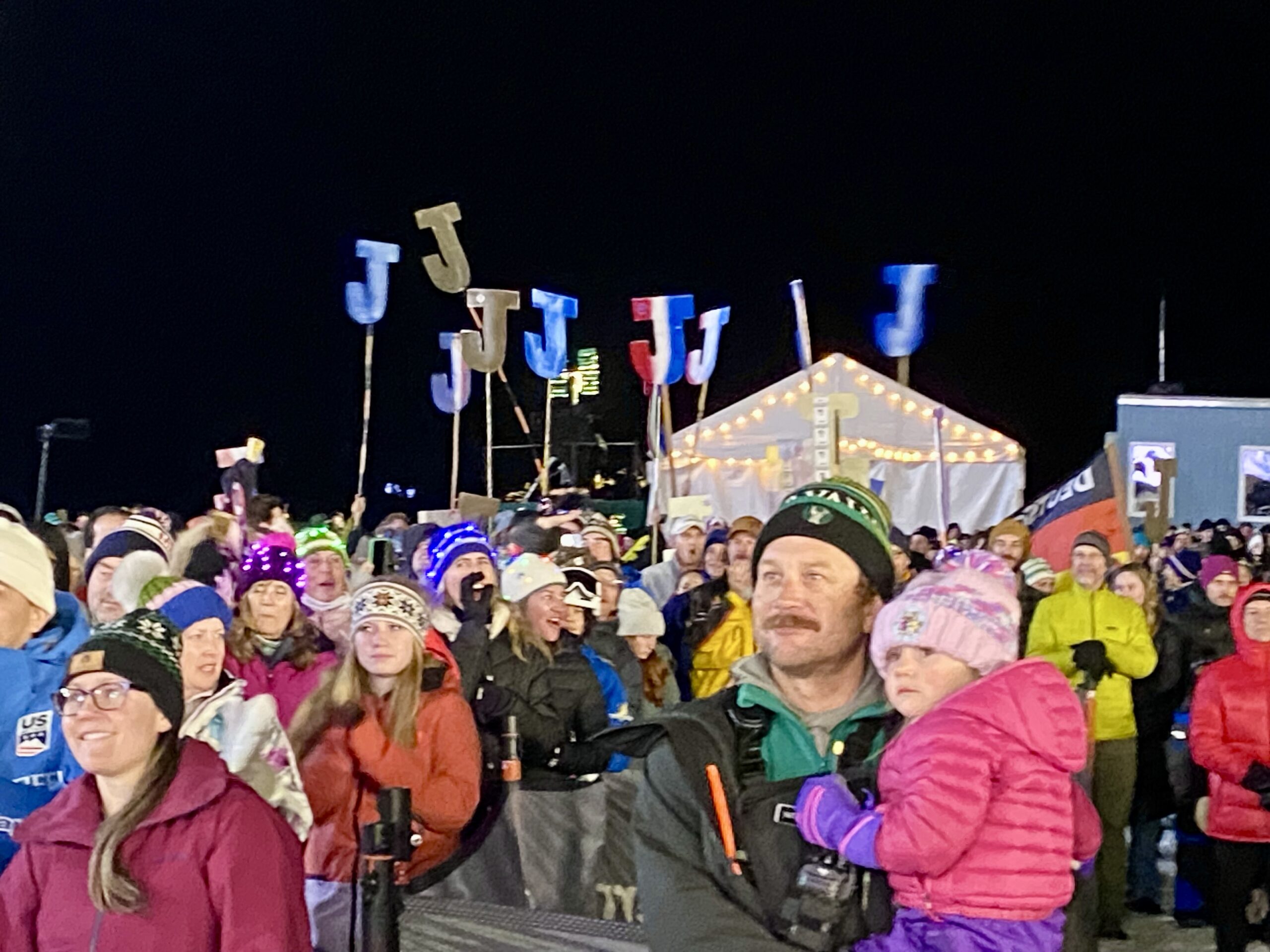 "J" for Jaelin Kauf as she wins the Deer Valley Individual Women's Moguls at Deer Valley.