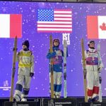 Jaelin Kauf gets gold for the USA in the USA in individual moguls at Deer Valley Resort's FIS Freestyle World Cup.