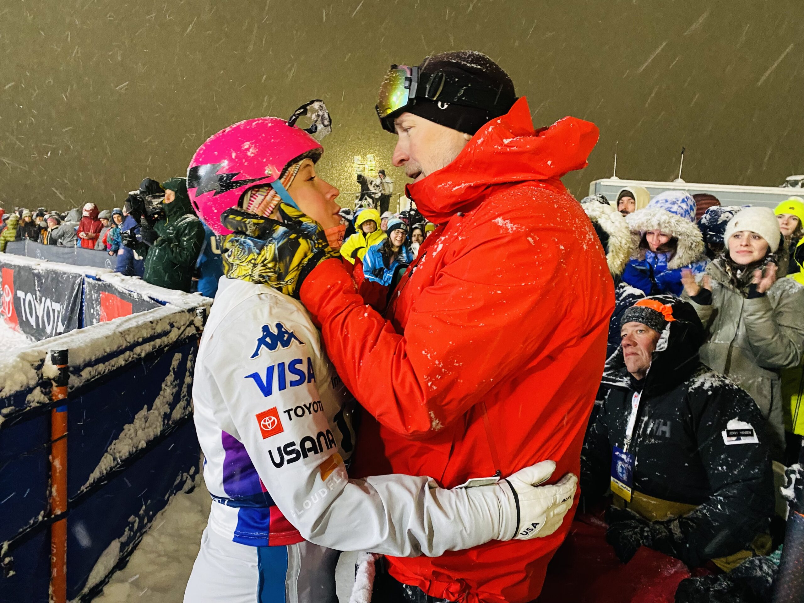 Tasia Tanner and her father after a hard fall.