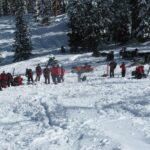 Emergency personnel on site at the fatal avalanche on Hoyt Peak.