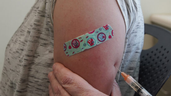 A nurse gives Michaella a measles, mumps and rubella virus vaccine made by Merck at the Utah County Health Department on April 29, 2019 in Provo, Utah. These were Michaella's first ever vaccinations. She asked that only her first name be used.