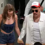 Taylor Swift and Travis Kelce hold hands after the Chief's season-opening game in September 2024.