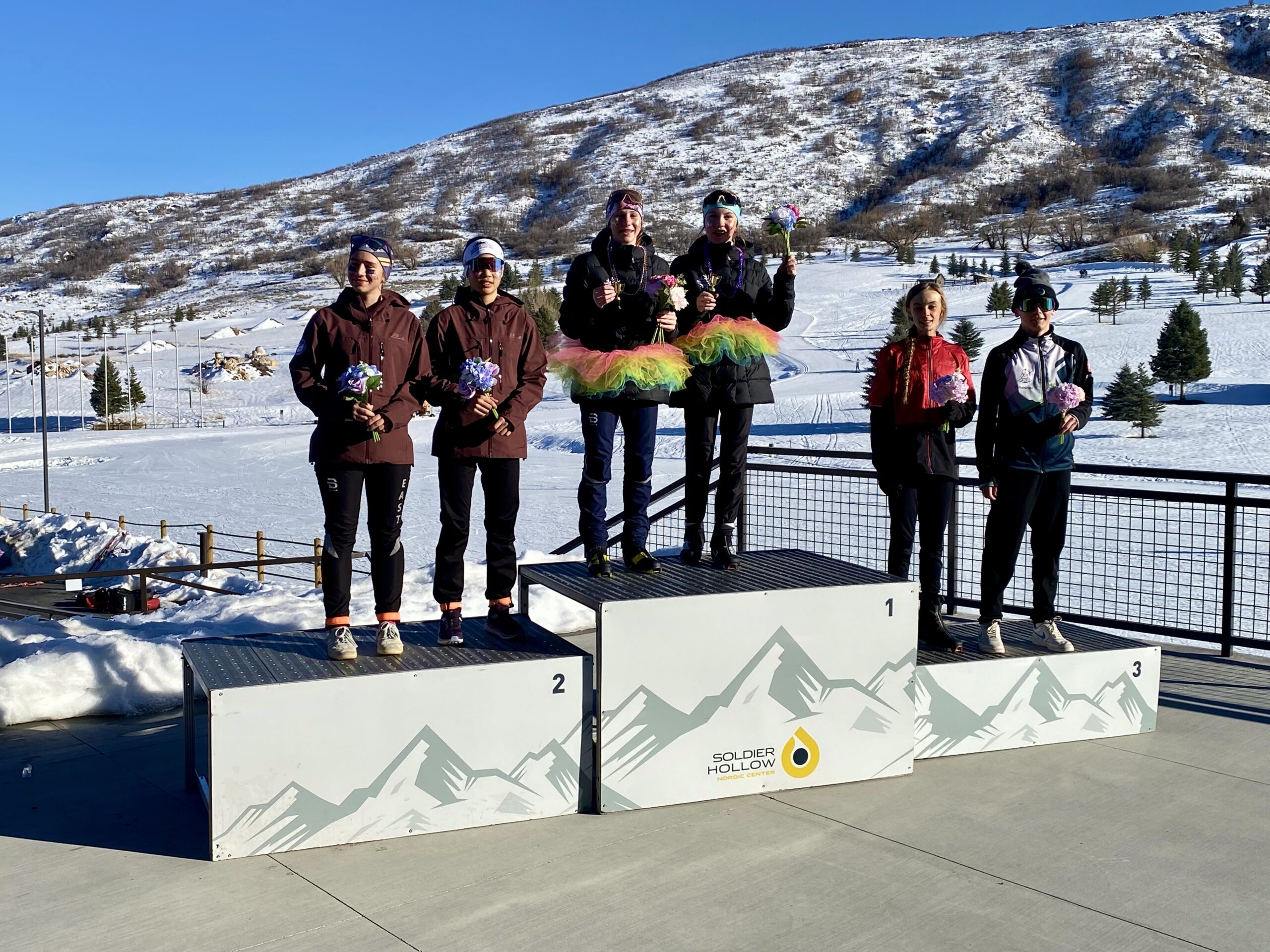 PCSS's Nordic Combined athlete Sadie McCrank in third place at Jr. Nationals at SoHo.