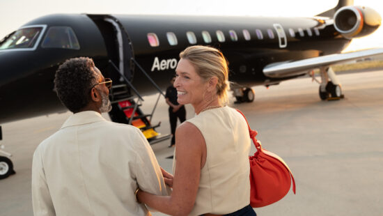 Forget TSA lines and the boarding scrum— passengers can arrive just 20 minutes before takeoff on Aero's semi-private jets.