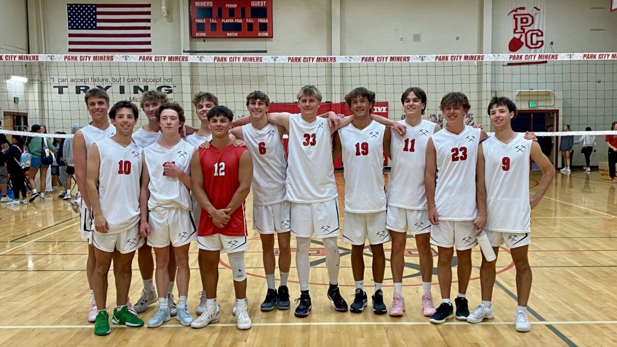 Park City v Hillcrest for the win at boys volleyball Senior Night's home game.