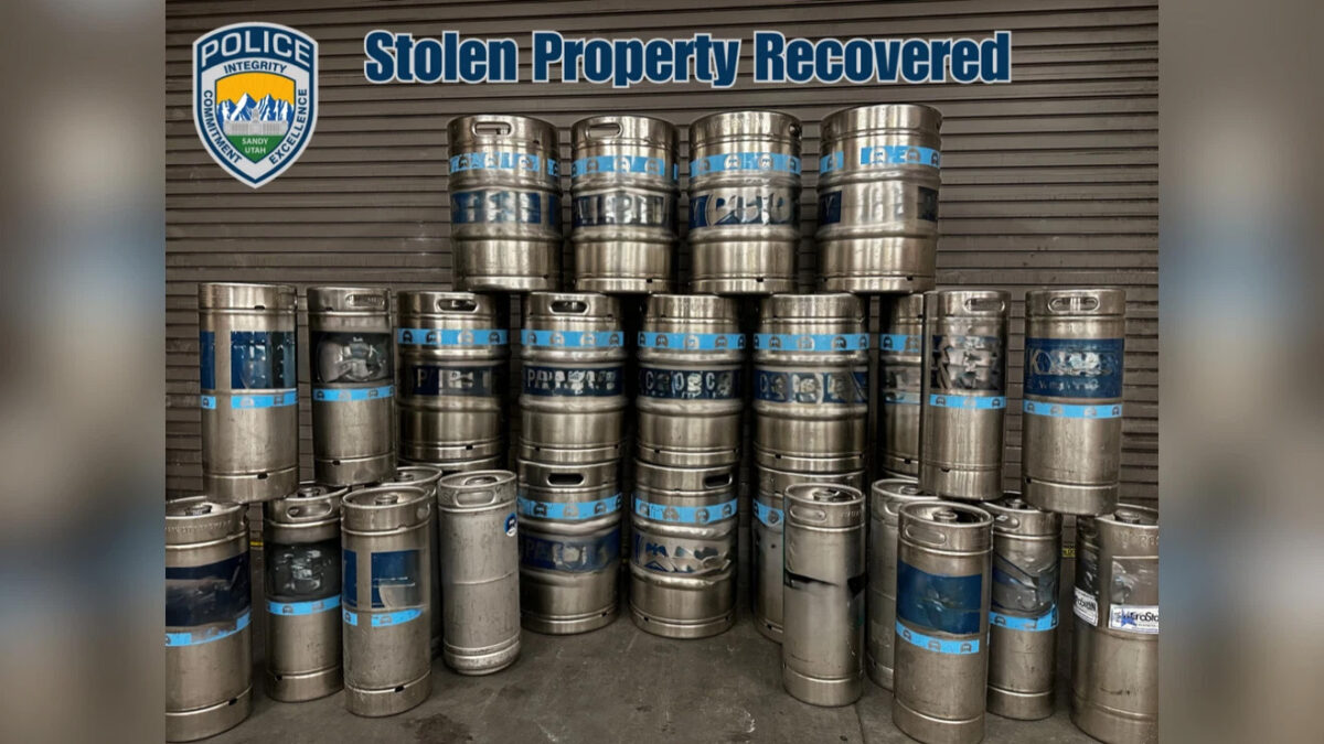 Sandy police recover 28 stolen kegs valued at $5,500.