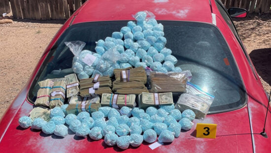Cash and drugs seized in Santa Fe, New Mexico as part of a 5-state drug bust which included Utah.