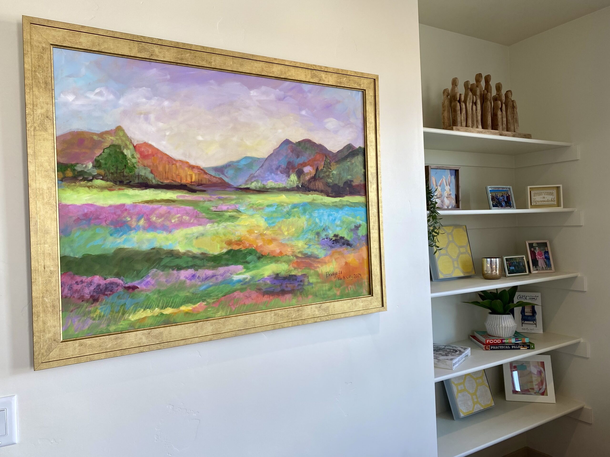 Art painted by Bridge 21 participants who teammed up with volunteers from Temple Har Shalom.