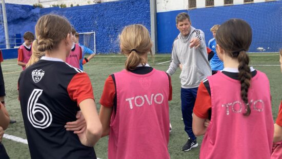 Park City Soccer Club's 15 year old Red team training in Spain.