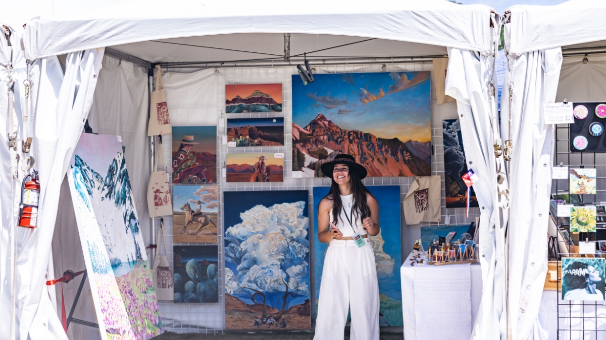 Latino Arts Festival artist booth.