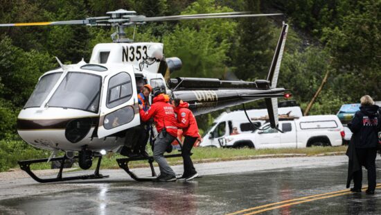 A family was rescued after weather turned bad on a hike in what looks to be Bridal Falls.