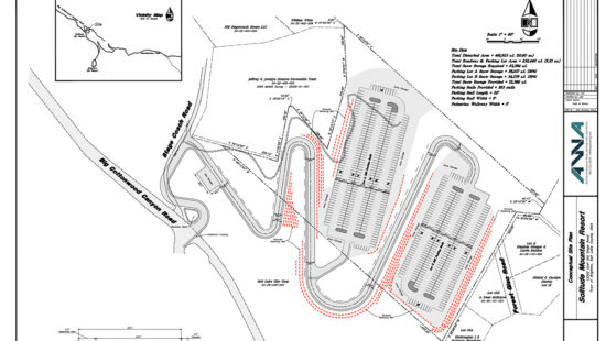 Plans for Solitude's proposed parking lot in Big Cottonwood Canyon. The lot would have space for 593 cars.