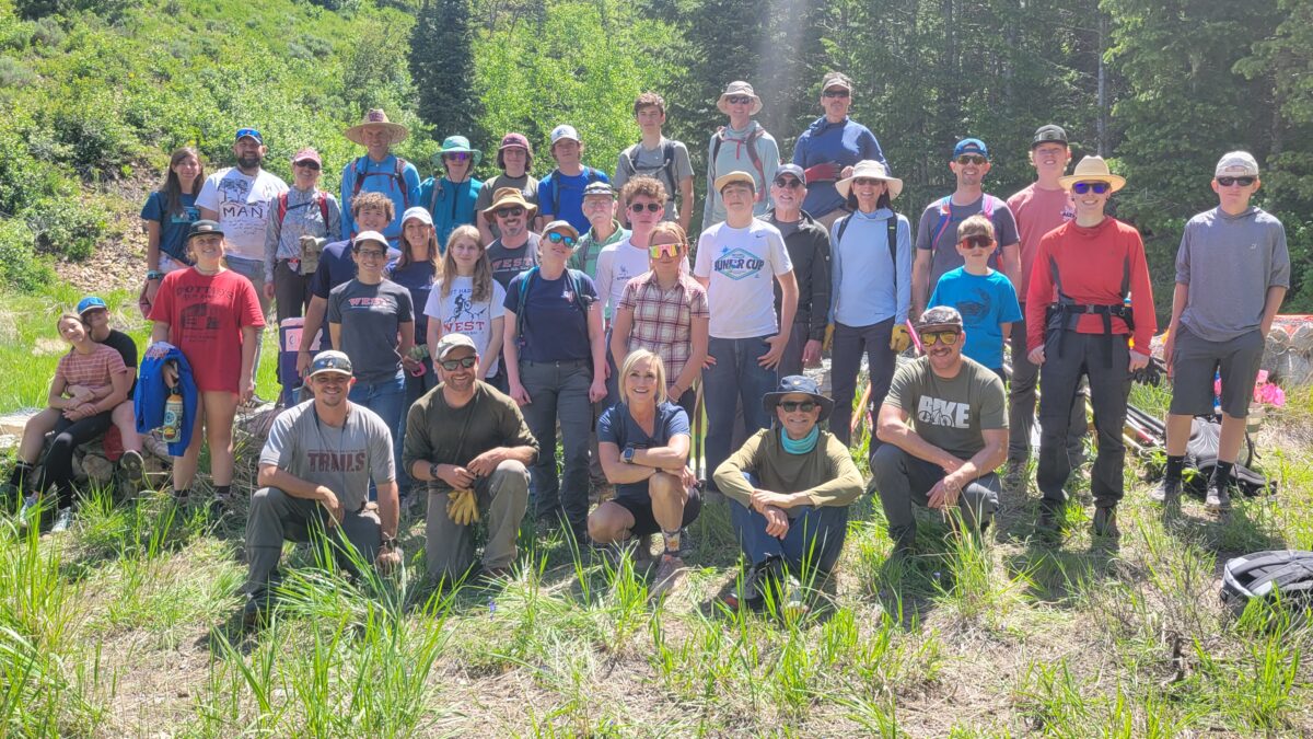 National Trails Day volunteers from within the community join forces with Mountain Trails Foundation employees.