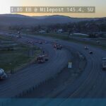Traffic at a standstill on I-80 westbound near MM 145.8 as emergency crews respond to a hazmat spill early Thursday morning.