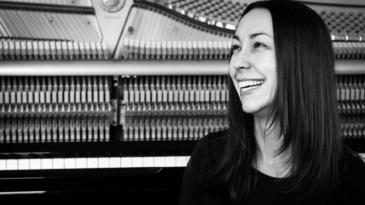 Pianist Holly Bowling, known for her genre-defying solo work and collaborations with Greensky Bluegrass, photographed by Jessie Bell.