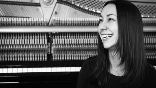 Pianist Holly Bowling, known for her genre-defying solo work and collaborations with Greensky Bluegrass, photographed by Jessie Bell.