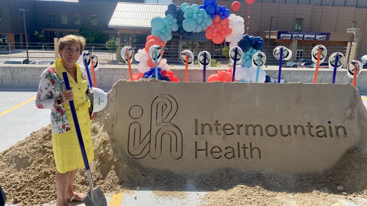 Beano Solomon at the Intermountain Health Park City Hospital extension ground-braking ceremony.