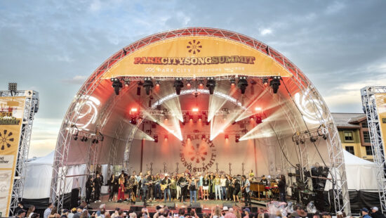 Musicians perform on the main stage during the Park City Song Summit at Canyons Village in Park City, Utah, in 2024.