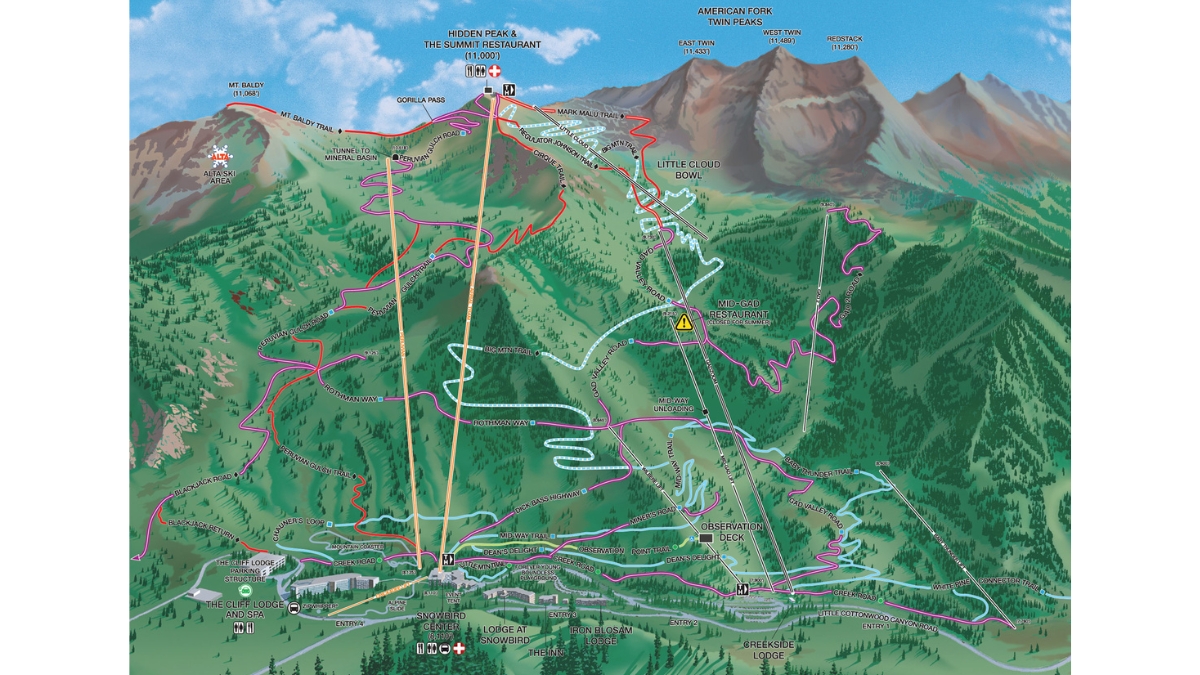 Snowbird Summer trail map