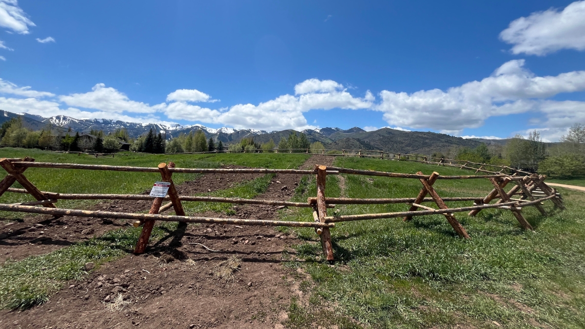 Trail damage with new fencing at Willow Creek, May 2025.