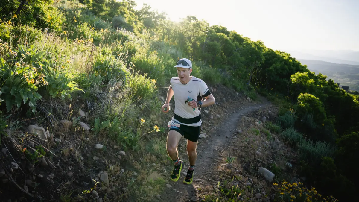 Adam Loomis running and winning the Twisted Fork 68k on his home soil in Park City.