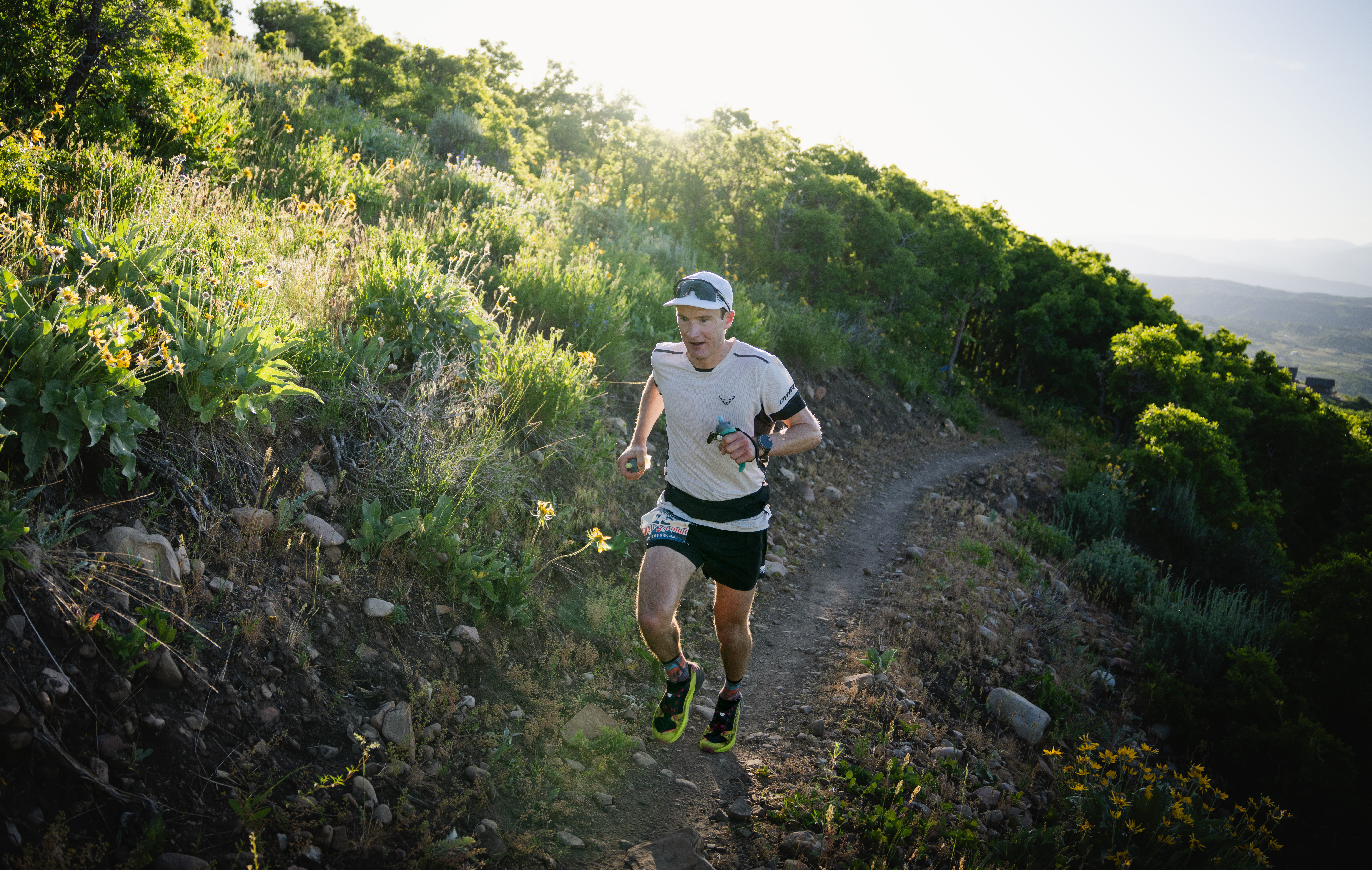 Adam Loomis running and winning the Twisted Fork 68k on his home soil in Park City.