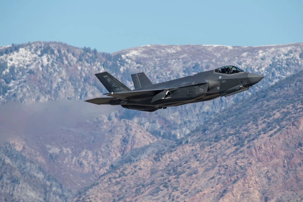 An F-35A Lightning II takes off from Hill Air Force Base.