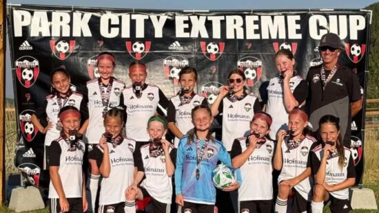 Park City Soccer Club Extreme Cup gender/age group winners.