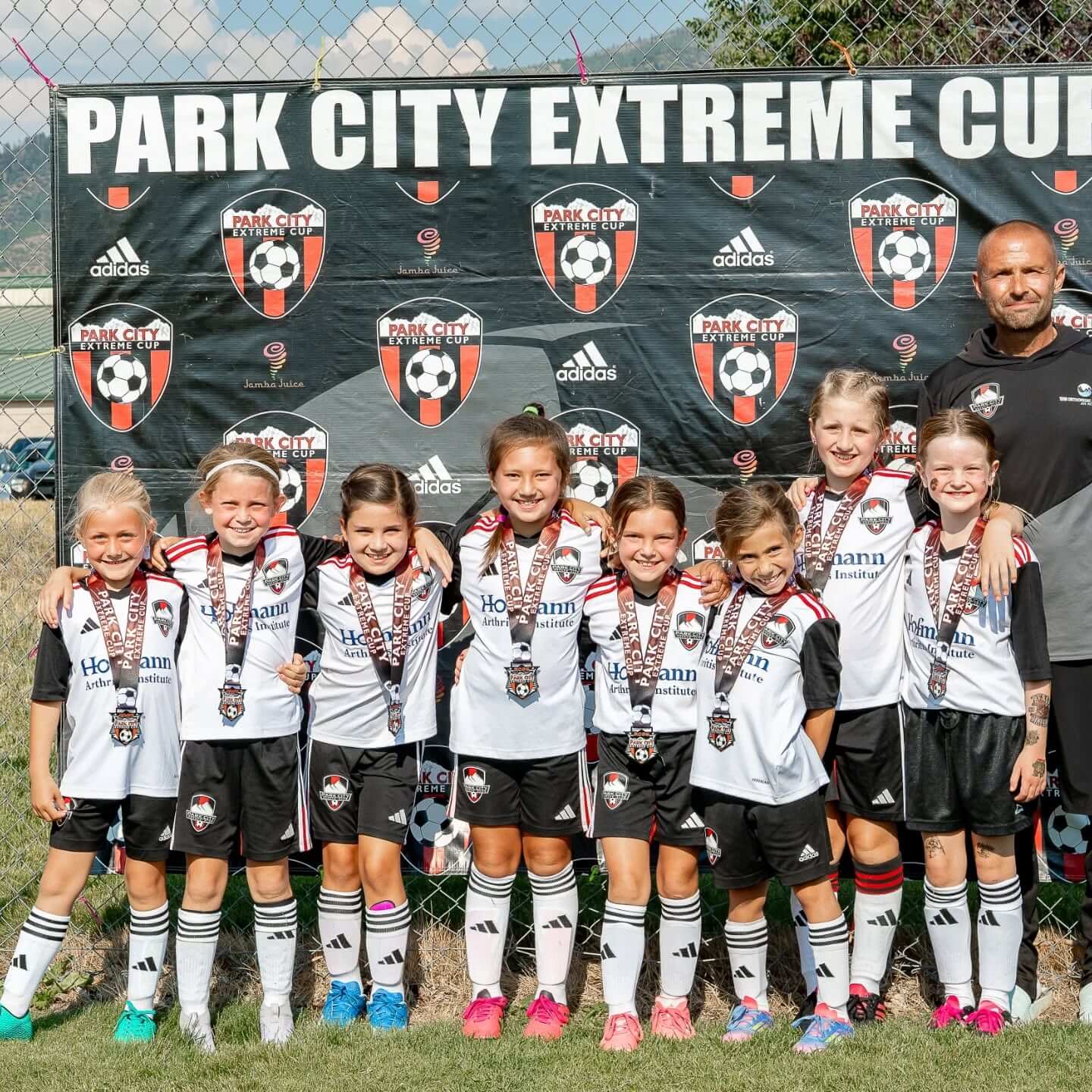 Park City Soccer Club Extreme Cup gender/age group winners.