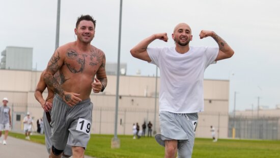 Runners of the Utah State Correctional Facility’s “Fit From Within” running club during the program’s first half marathon.