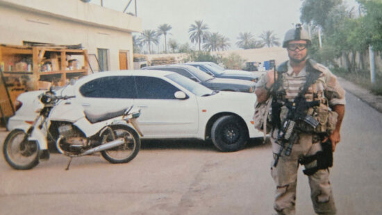 Frederick "Erick" Holmes, a SF Green Beret, on an overseas mission in Iraq.