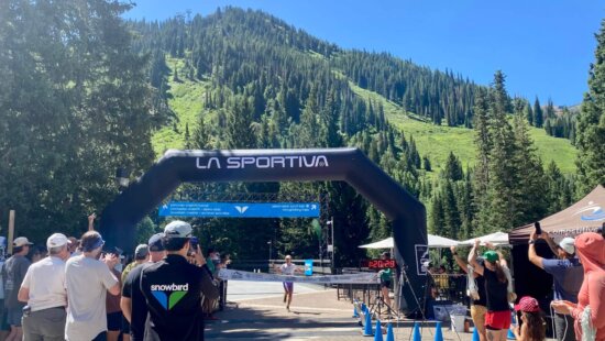 Mason Coppi, 27, of Colorado, winning the Cirque Series trail race at Snowbird.