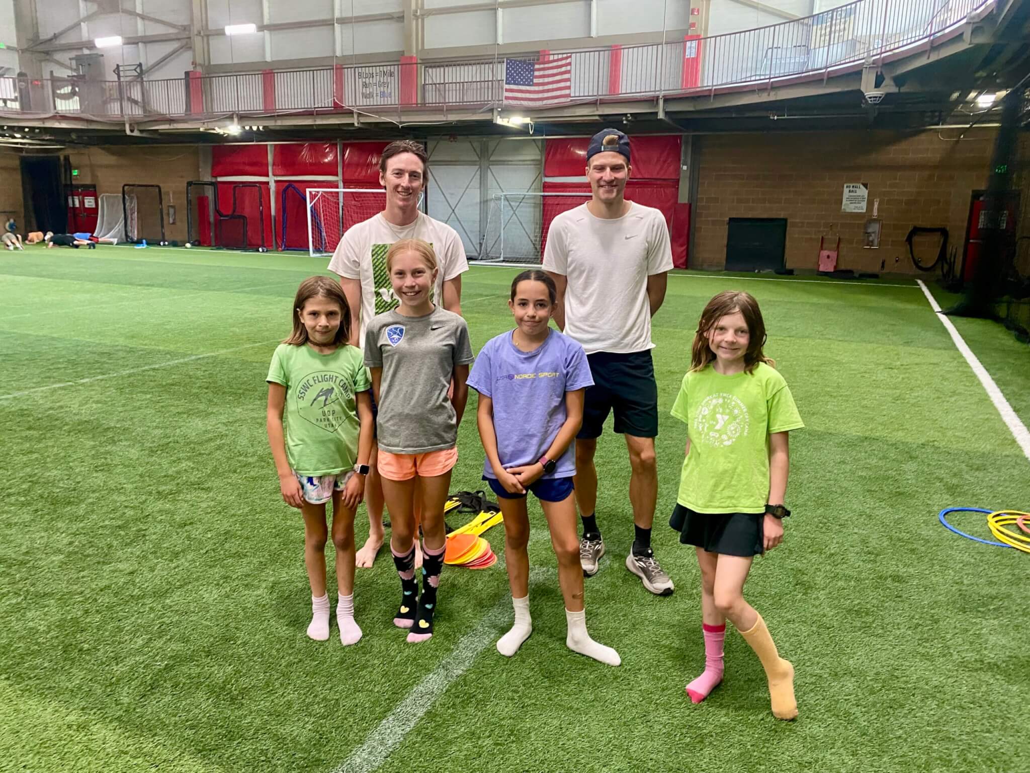 Olympians Stephen Schumann (L), and Ben Loomis mentoring Springer Tournee athletes.