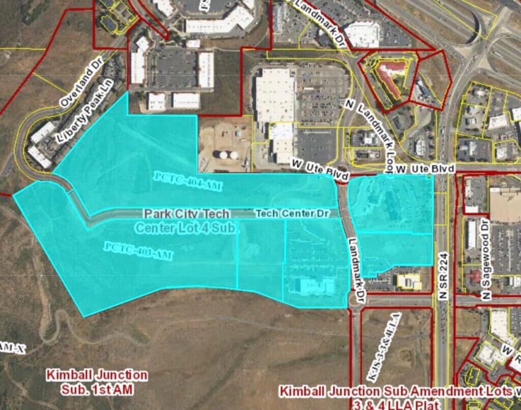 A map of the Dakota Pacific Development from a recent staff report published by Summit County.