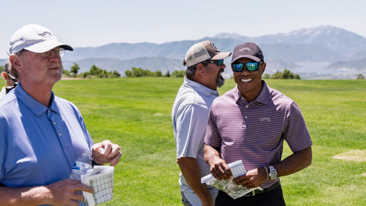 Tiger Woods visits the golf course he is designing at the Marcella Club in the Deer Valley East Village earlier this week.