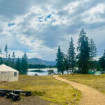 Smoke from the Beulah Fire mixes with. cloudy skies in the Uintas Saturday, August 17, 2025.
