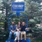 Chomp Donut founders outside their new location, set to open mid September.