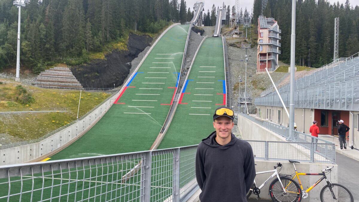 Ben Loomis, crowned National Champion, nordic combined, in N.Y. picture taken a couple months ago when he was training in Trondheim, Norway.
