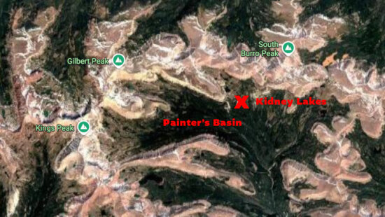 A map of the area in the Uinta Wilderness where a 14 year old girl has been missing since Thursday.