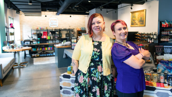 Crystal Deakins and Paulina Baykova at their new Mixers & More location on Main Street.