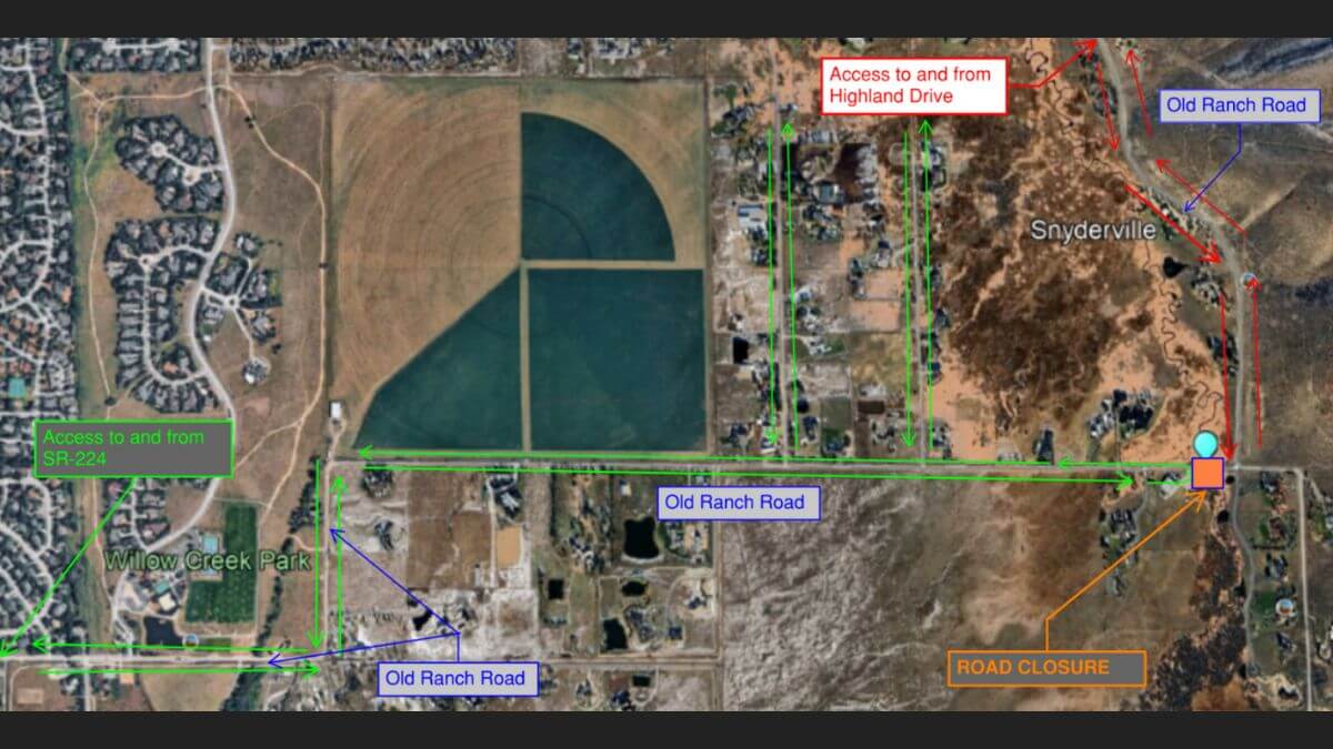 Old Ranch Road closure from August 18-23.