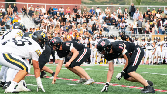 Park City Miners narrow victory against the Wasatch Wasps, 28-23, at Dozier Field, Park City High School
