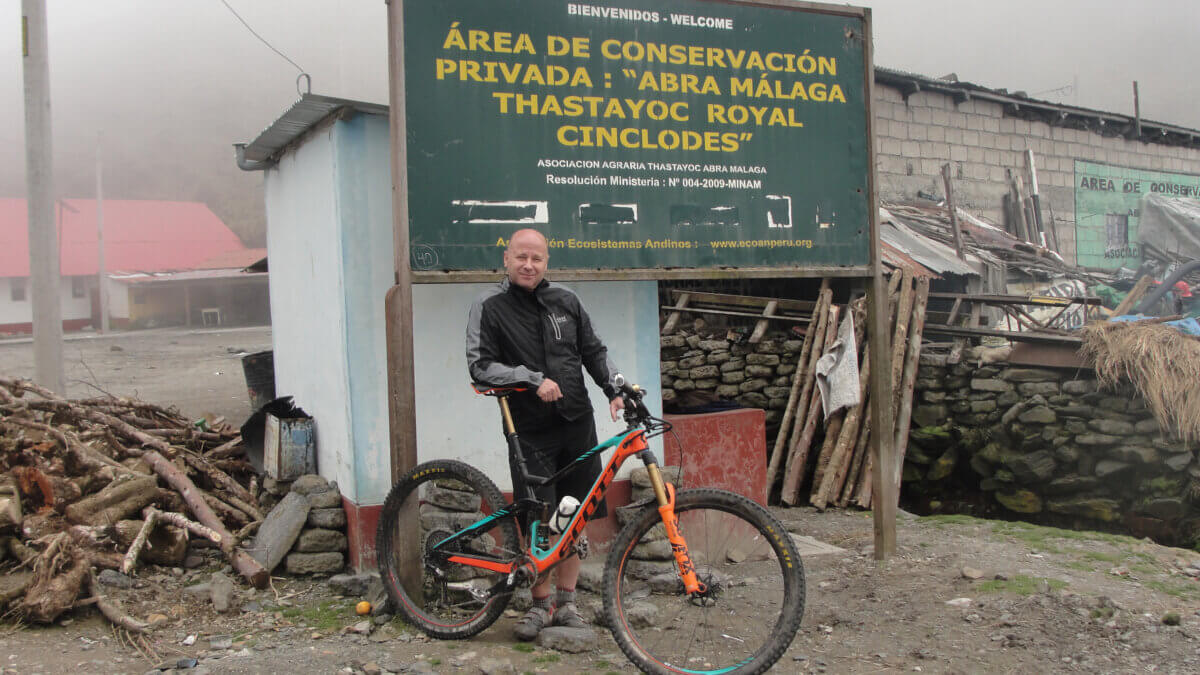 Craig Feinberg at the Abra Málaga Thastayoc Private Conservation Area in Peru in 2019.