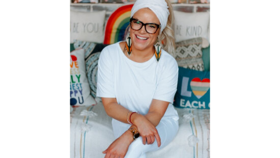 Morgan Lulu, Kundalini Yoga teacher at PC Yoga Collective, blends movement, breathwork, and sound to help students cultivate self-compassion, resilience, and joy.